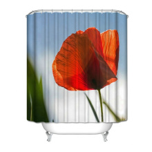 Custom Pattern Printed Design Polyester Fabric Water Proof 90gsm With Hooks Shower Curtain